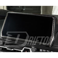 Dry Carbon Fiber Center Interiors Kits Console Screen Trim Frame Cover For Toyota GR Supra A90 A91 MK5 2019-2024