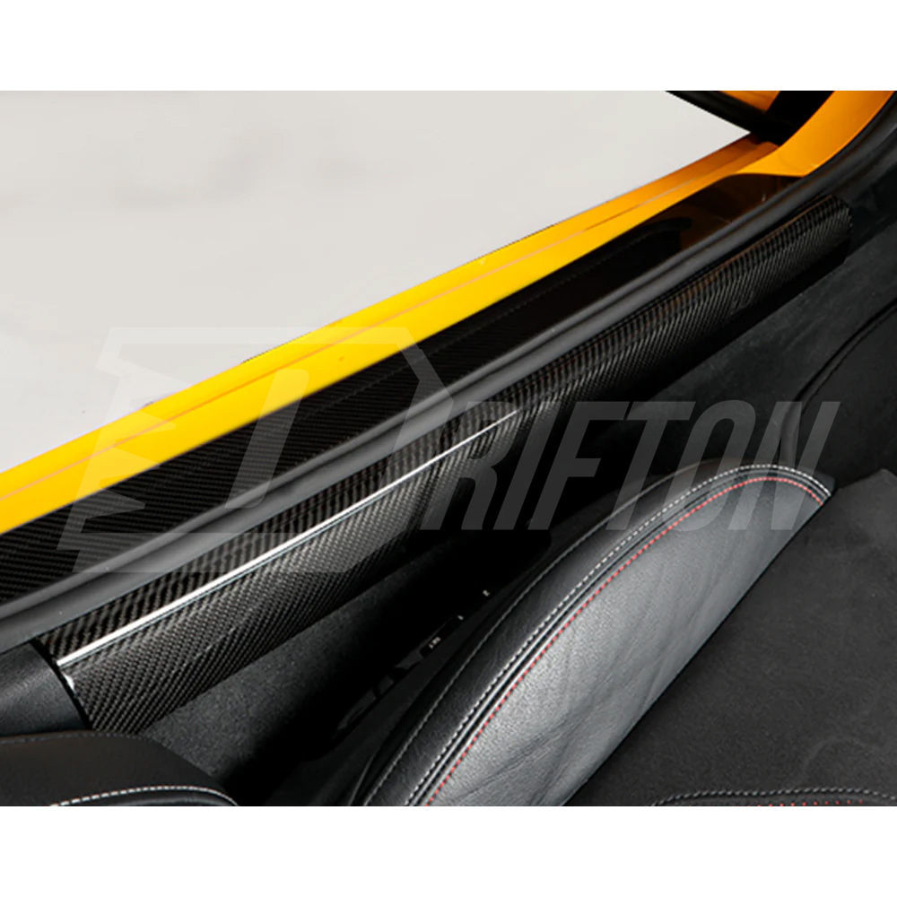 Dry Carbon Fiber Door Sill Pedal Strip For Toyota GR Supra A90 A91 MK5 2019-2024