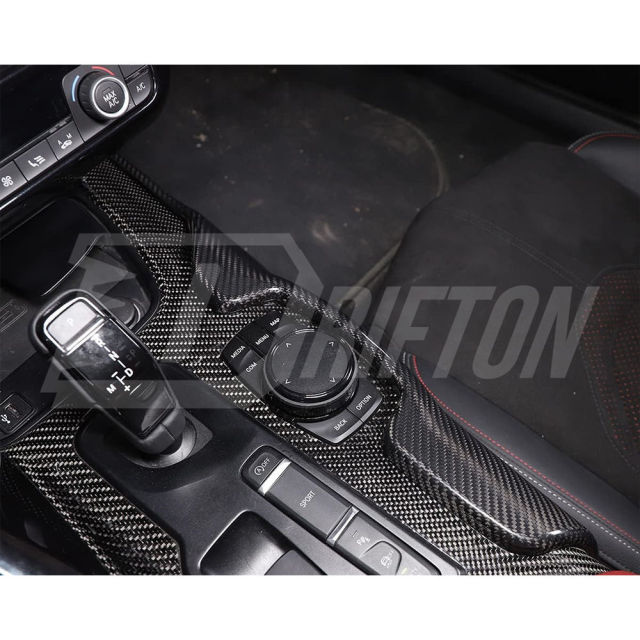 Dry Carbon Fiber Interiors Kits Center Console Shift Passenger Side Trim Panel For Toyota GR Supra A90 A91 MK5 2019-2024