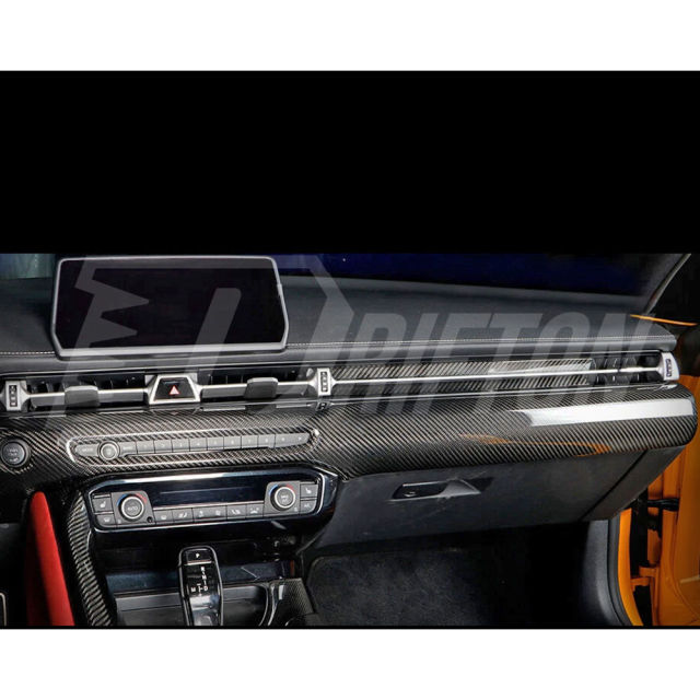 Dry Carbon Fiber Interiors Kits Dashboard Cover Passenger Side Trim For Toyota GR Supra A90 A91 MK5 2019-2024