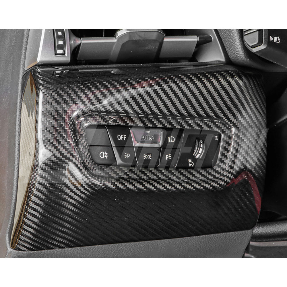 Dry Carbon Fiber Interiors Kits Headlight Power Switch Panel Cover For Toyota GR Supra A90 A91 MK5 2019-2024