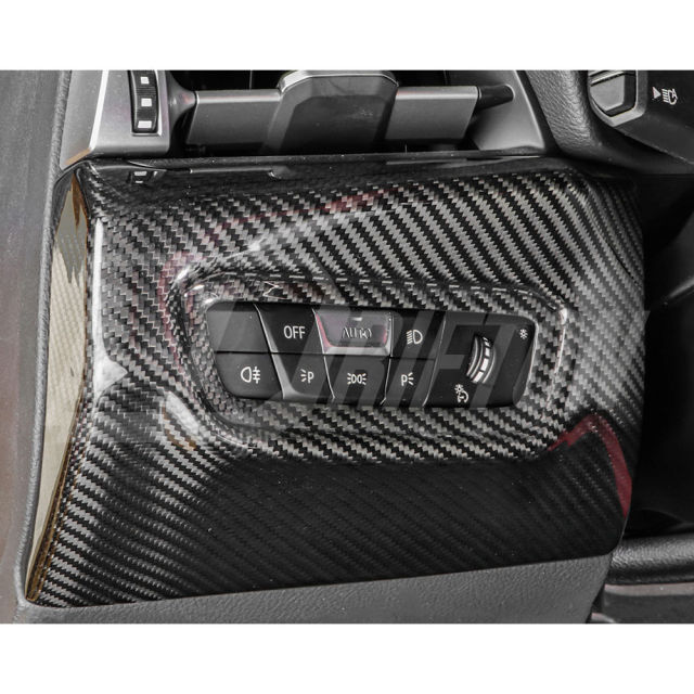 Dry Carbon Fiber Interiors Kits Headlight Power Switch Panel Cover For Toyota GR Supra A90 A91 MK5 2019-2024