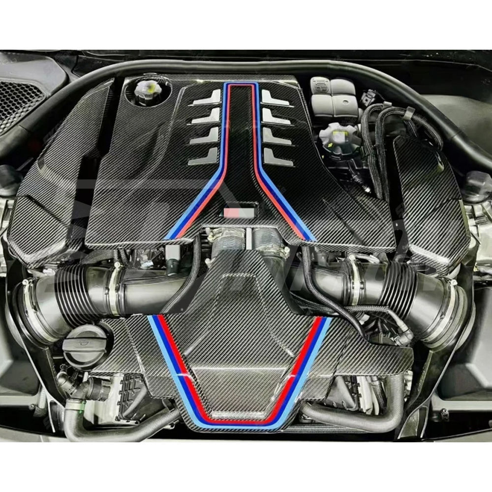 S63 V8 Dry Carbon Fiber Engine Bay Cover For BMW F90 M5 2017-2023