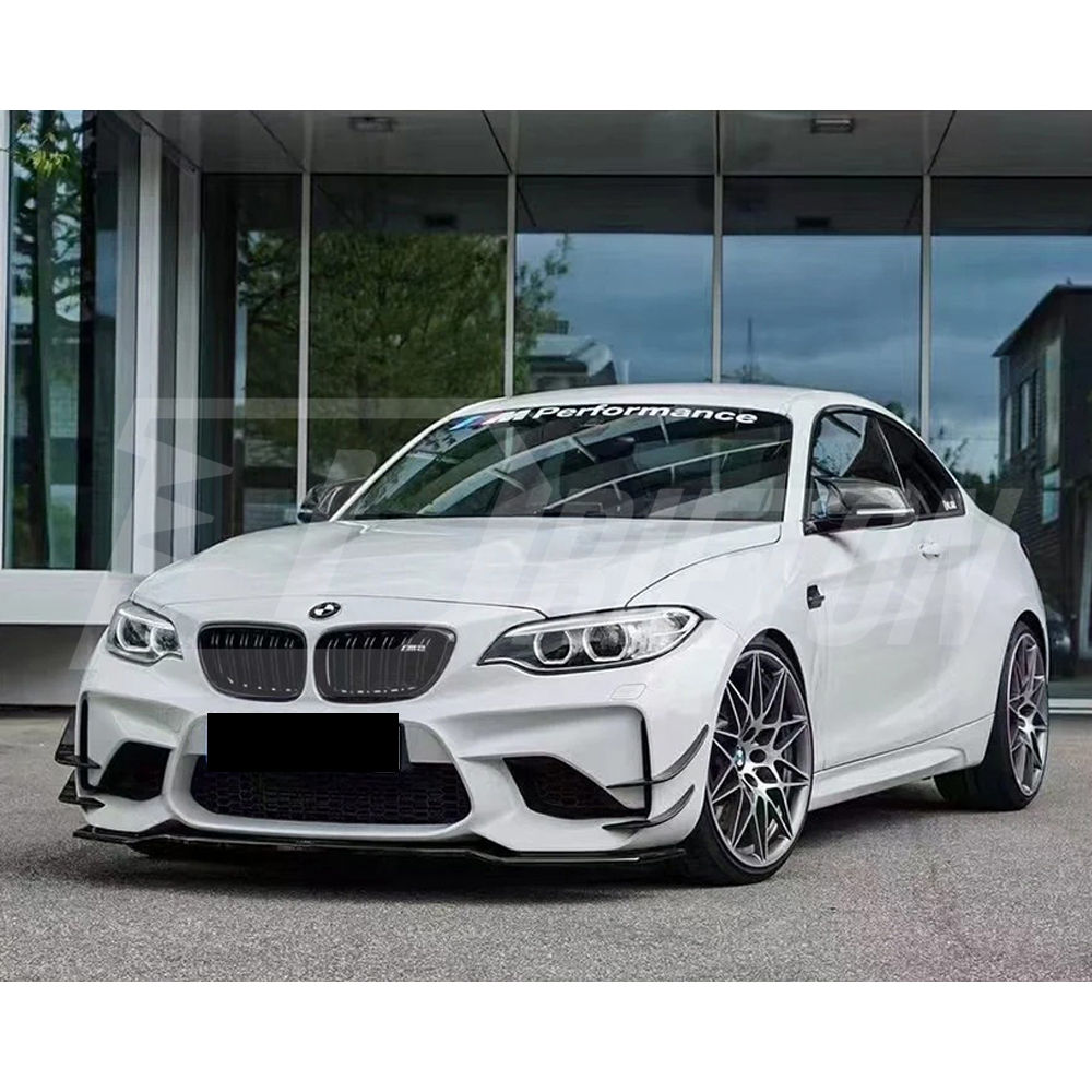 AC Style Dry Carbon Fiber Front Canards For BMW F87 M2 M2C 2016-2019