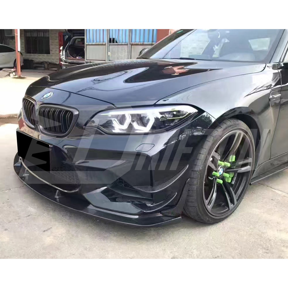 AC Style Dry Carbon Fiber Front Canards For BMW F87 M2 M2C 2016-2019