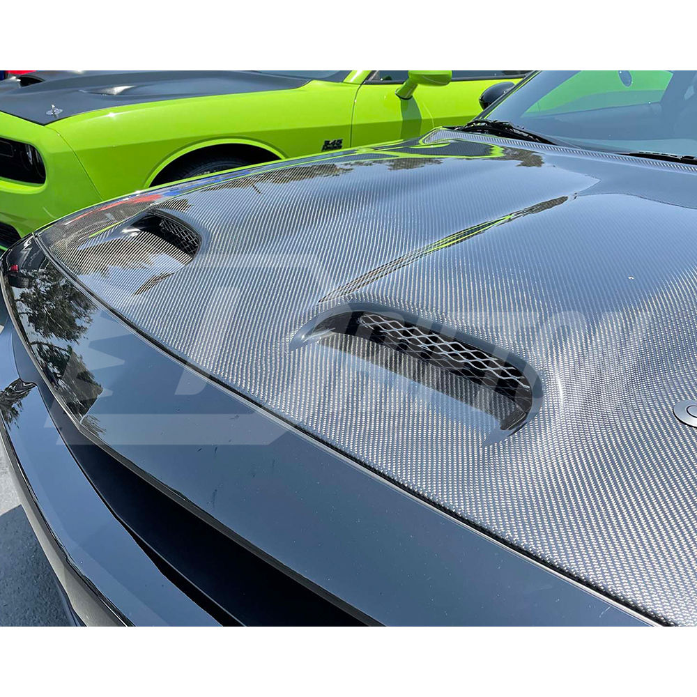 Hellcat Redeye Style Carbon Fiber Hood For Dodge Challenger 2015-2023