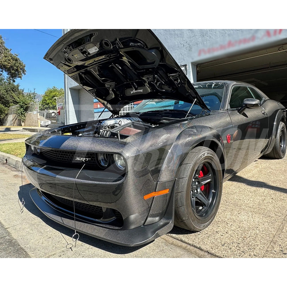 Hellcat Style Carbon Fiber Front Bumper For Dodge Challenger 2015-2023