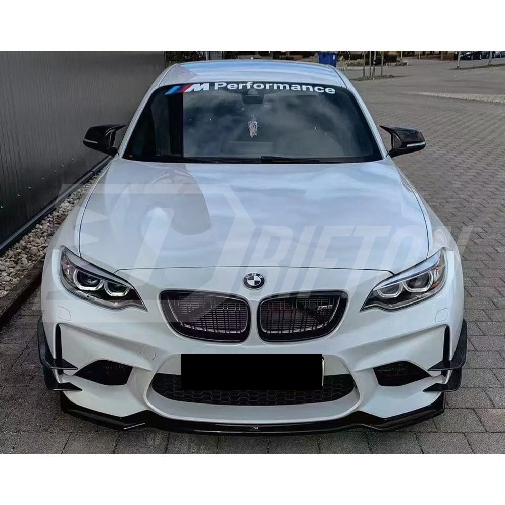 AC Style Dry Carbon Fiber Front Canards For BMW F87 M2 M2C 2016-2019