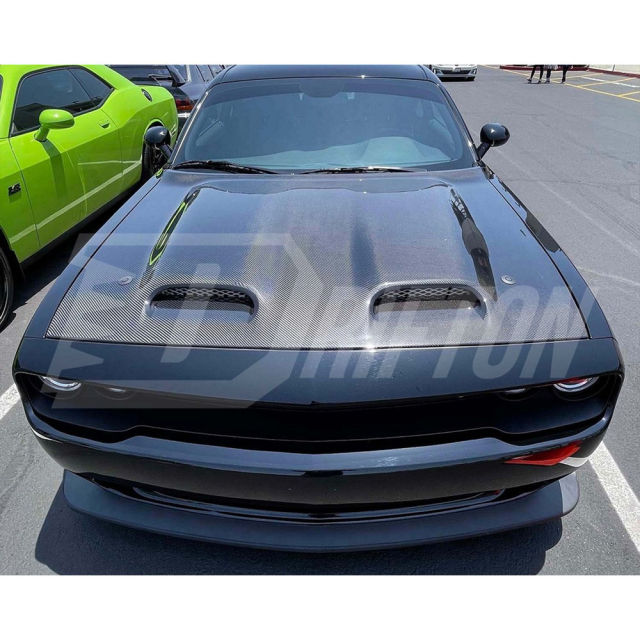 Hellcat Redeye Style Carbon Fiber Hood For Dodge Challenger 2008-2023
