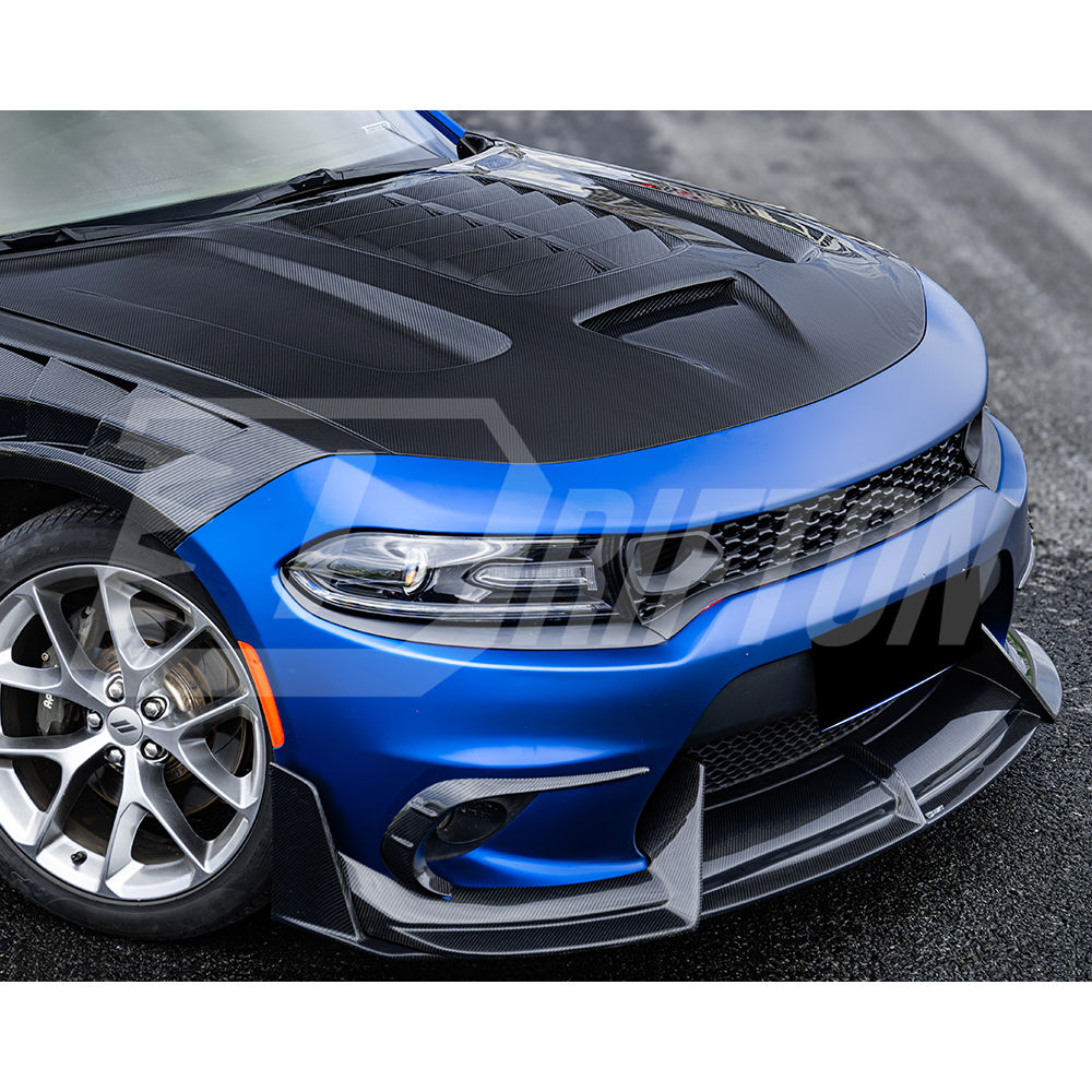 CMST Style Carbon Fiber Front Bumper Trim For Dodge Charger 2015-2023