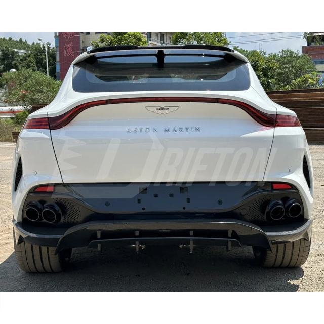 707 Style Dry Carbon Fiber With Portion Primer Rear Side Bumper & Rear Diffuser & Exhaust Tips For Aston Martin DBX