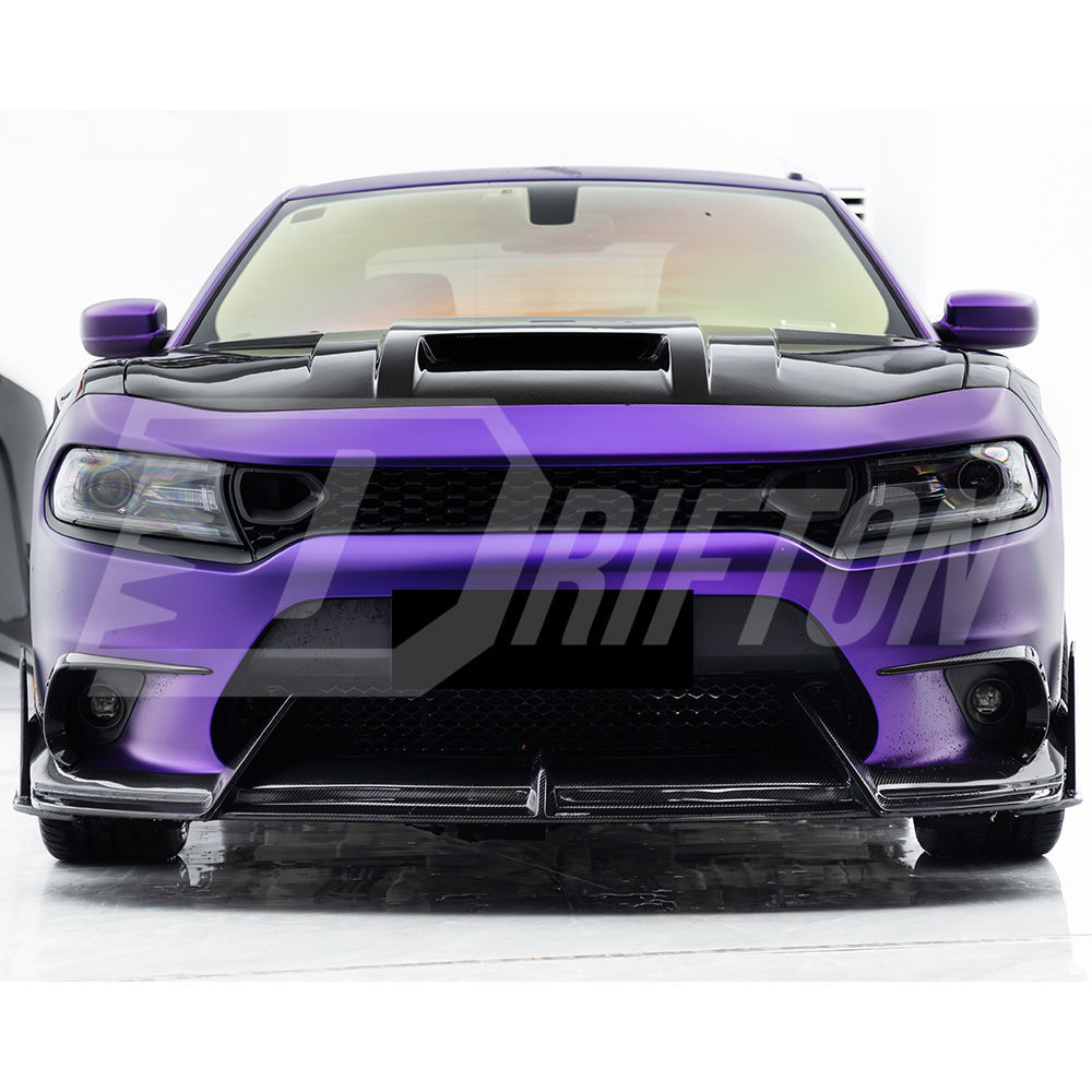 CMST Style Carbon Fiber Front Bumper Trim For Dodge Charger 2015-2023