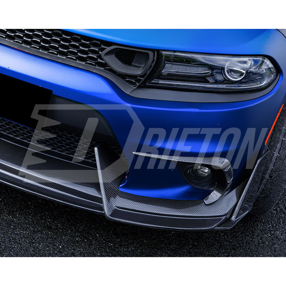 CMST Style Carbon Fiber Front Bumper Trim For Dodge Charger 2015-2023