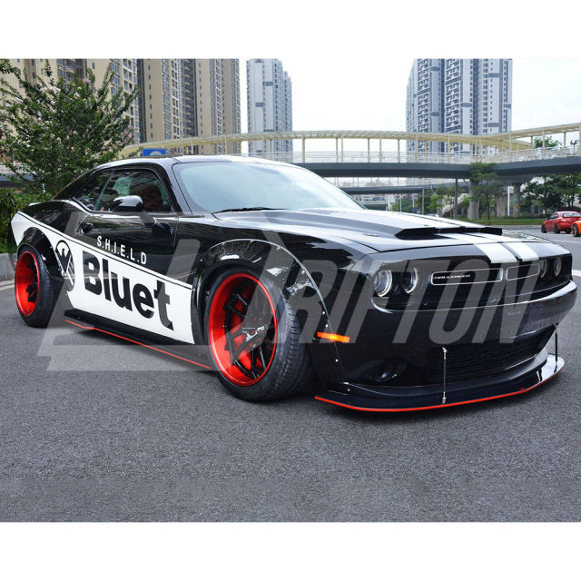 CMST Style Glass Fiber Wide Body Fender Flares Wheels Arches For Dodge Challenger 2015-2023