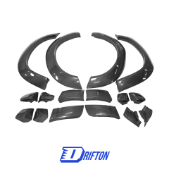 Hellcat Style Carbon Fiber Wide Body Wheels Flares Fender Extension For Dodge Challenger 2015-2023