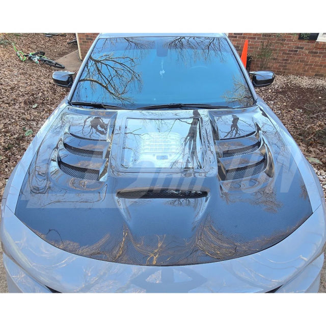 CMST V3 Transparent Style Carbon Fiber Hood For Dodge Charger 2015-2023