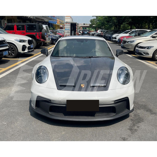 GT3 Style Dry Carbon Fiber Hood For Porsche 911 992 Carrera S 2019-2023