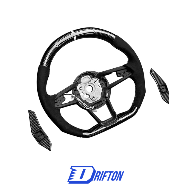 LED Display Shift Build Carbon Fiber Customs Steering Wheel For Audi R8 2016-2024