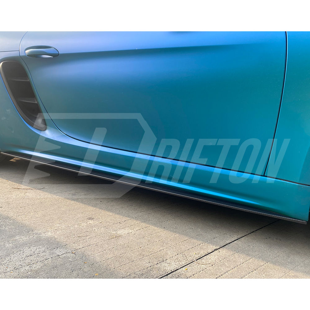 TechArt Style Carbon Fiber Side Skirt For Porsche 718 Cayman Boxster 2016-2025
