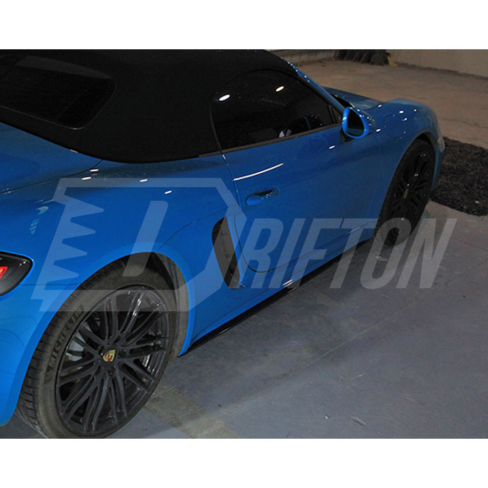TechArt Style Carbon Fiber Side Skirt For Porsche 718 Cayman Boxster 2016-2025