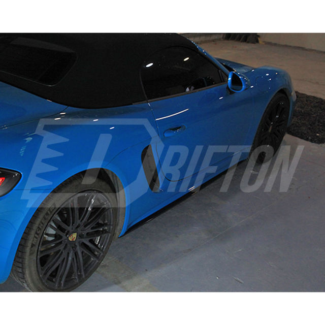 TechArt Style Carbon Fiber Side Skirt For Porsche 718 Cayman Boxster 2016-2025
