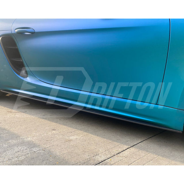 TechArt Style Carbon Fiber Side Skirt For Porsche 718 Cayman Boxster 2016-2025