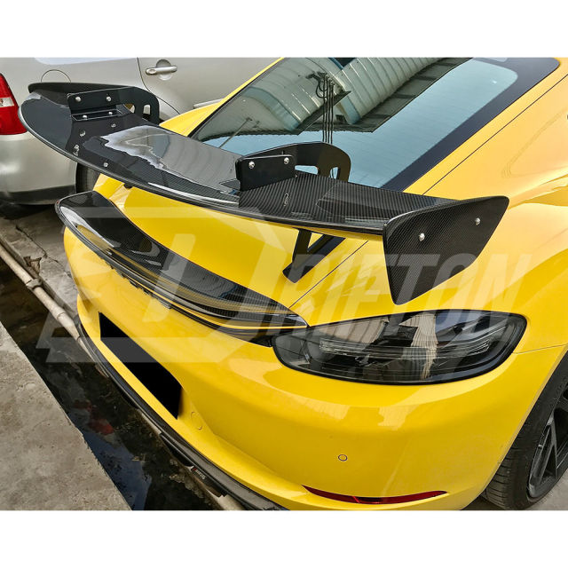 Dry Carbon Fiber Rear Spoiler For Porsche 718 Cayman 2016-2025