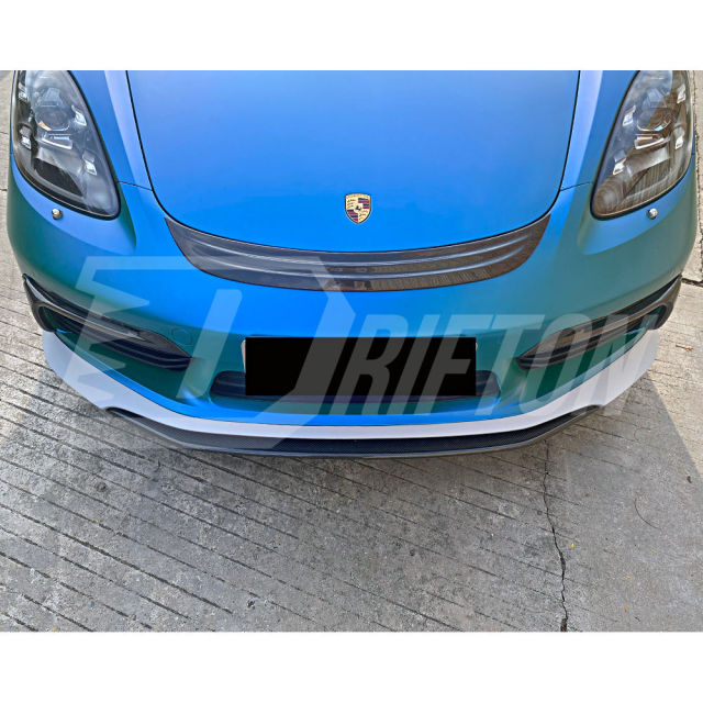 TechArt Style Partial Carbon Fiber Front Lip For Porsche 718 Cayman Boxster 2016-2025