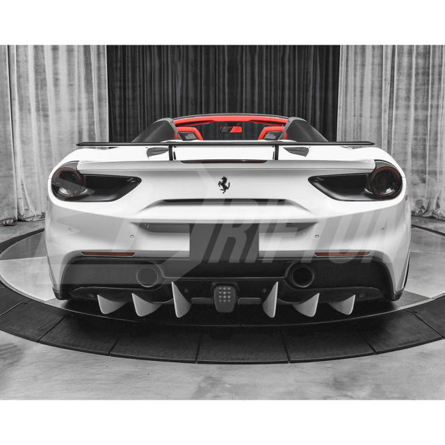 Novitec Style Dry Carbon Fiber Diffuser Light Cover For Ferrari 488 GTB Spider 2015-2018