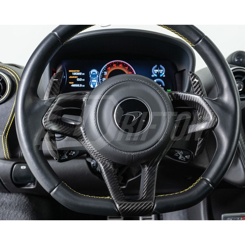 OEM Style Dry Carbon Fiber Steering Wheel Trim Cover For McLaren 570S 570GT 600LT 2015-2020