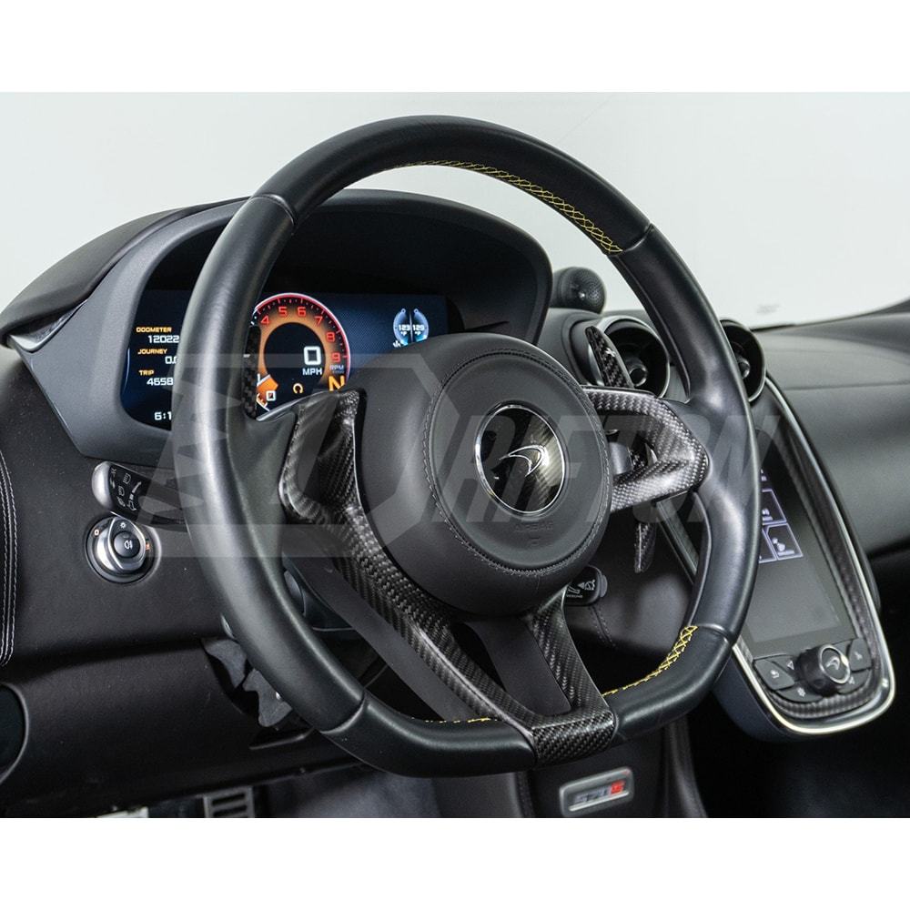 OEM Style Dry Carbon Fiber Steering Wheel Trim Cover For McLaren 570S 570GT 600LT 2015-2020