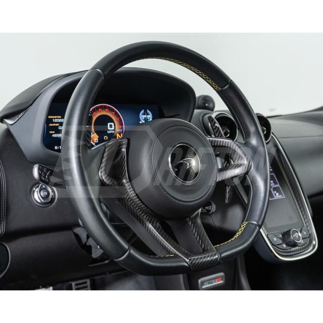 OEM Style Dry Carbon Fiber Steering Wheel Trim Cover For McLaren 570S 570GT 600LT 2015-2020