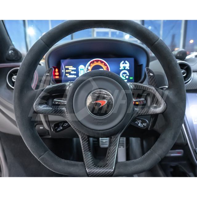 OEM Style Dry Carbon Fiber Steering Wheel Trim Cover For McLaren 570S 570GT 600LT 2015-2020