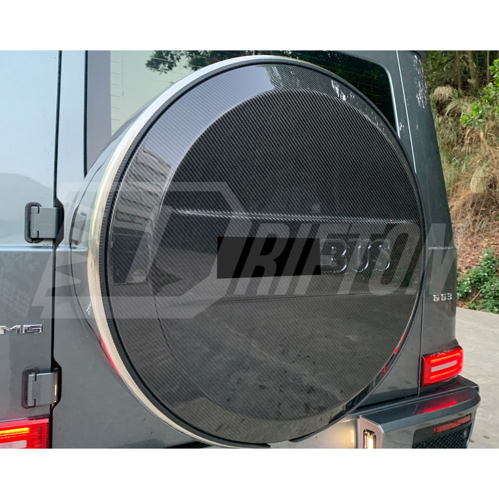 BraBx Style Dry Carbon Fiber Rear Spare Wheel Tire Cover For Mercedes Benz G-Class W465 G63 AMG W465 G500 G450 G550 G580 2024-ON