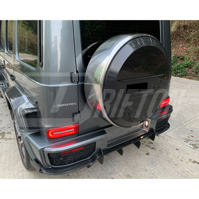 BraBx Style Dry Carbon Fiber Rear Spare Wheel Tire Cover For Mercedes Benz G-Class W465 G63 AMG W465 G500 G450 G550 G580 2024-ON