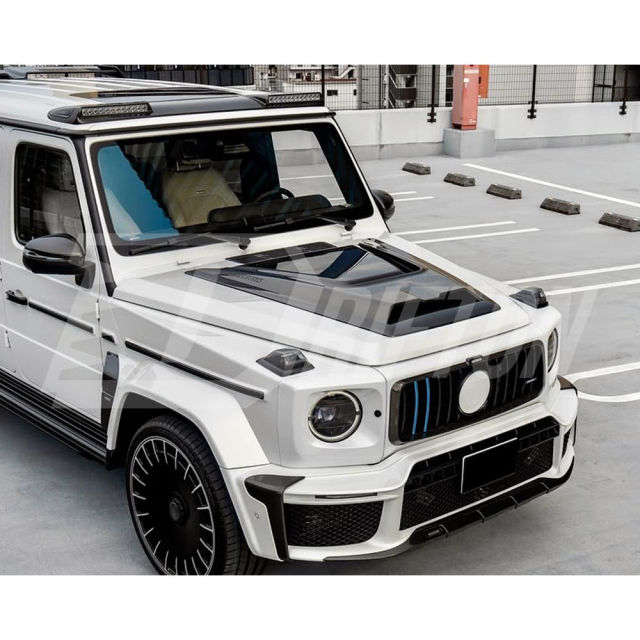 W465 BraBx G800 Style Dry Carbon Fiber Front Roof LED Light Bar Spoiler For Mercedes Benz G-Class W465 G63 AMG W465 G500 G450 G550 G580 2024-ON