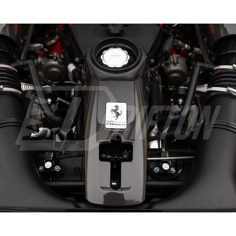 Dry Carbon Fiber Engine Bay Lock Latch Cover For Ferrari F8 Tributo Spider 2019-2022