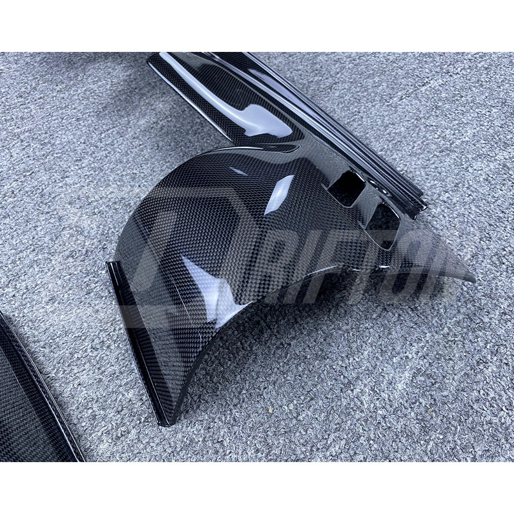 Dry Carbon Fiber Engine Bay Panels Set For Ferrari F8 Spider 2019-2022