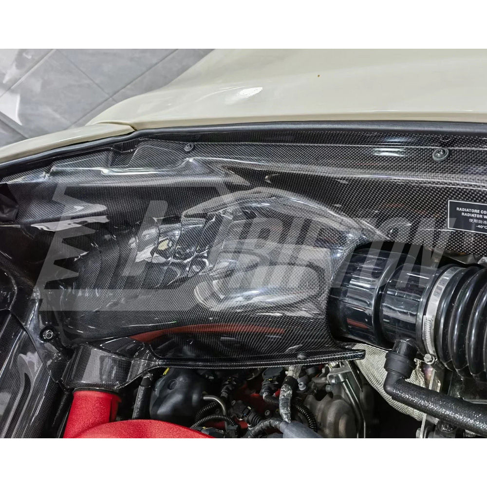Dry Carbon Fiber Engine Bay Panels Set For Ferrari F8 Tributo 2019-2022