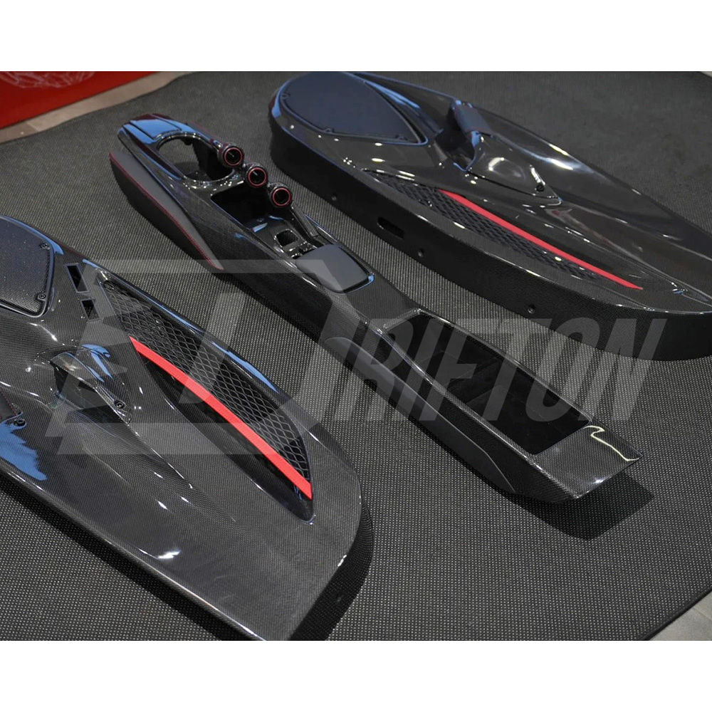 Pista Upgrade Dry Carbon Fiber Interiors Kit Center Console Bridge For Ferrari F8 Spider 2019-2022