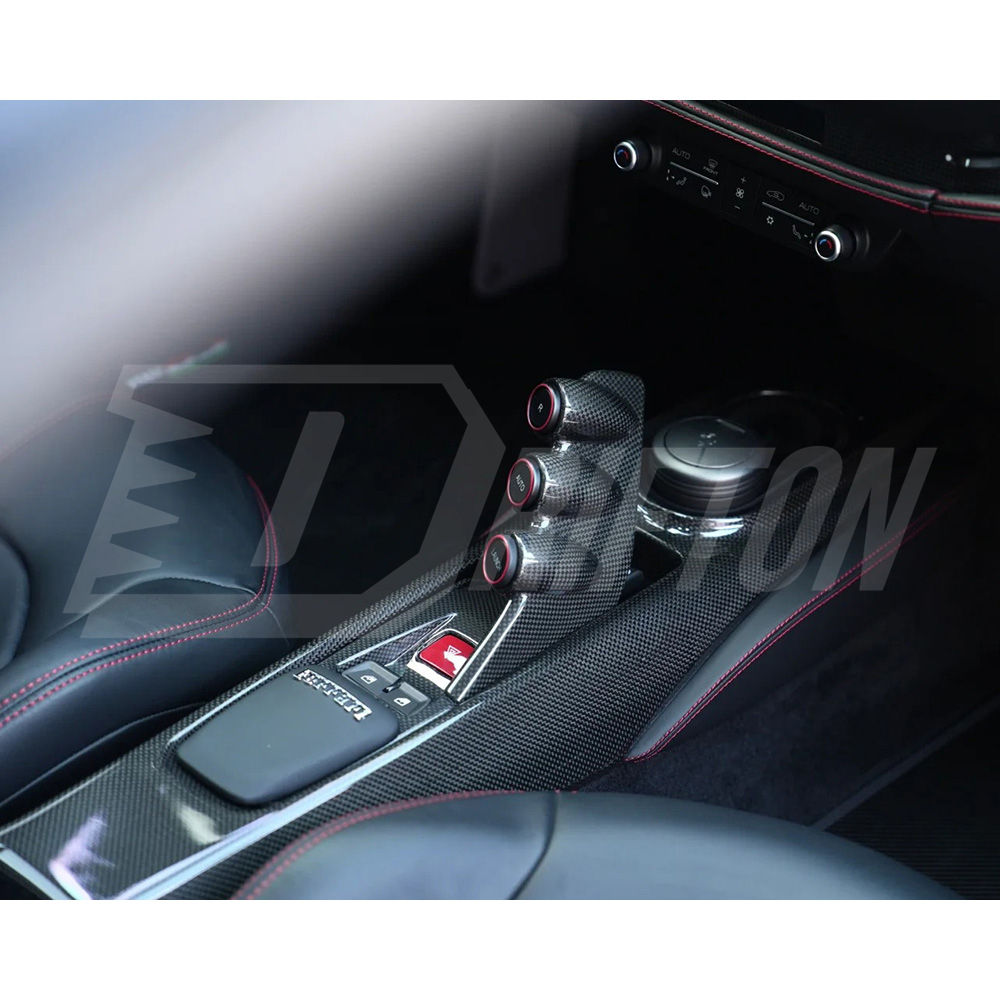 Pista Upgrade Dry Carbon Fiber Interiors Kit Center Console Bridge For Ferrari F8 Spider 2019-2022