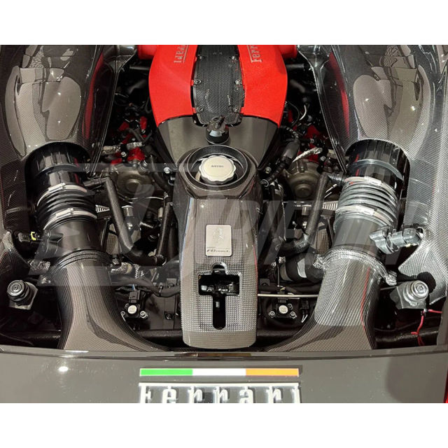 Dry Carbon Fiber Engine Bay Lock Latch Cover For Ferrari F8 Tributo Spider 2019-2022