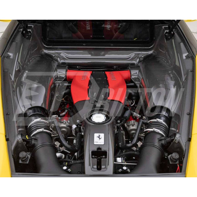 Dry Carbon Fiber Engine Bay Panels Set For Ferrari F8 Tributo 2019-2022