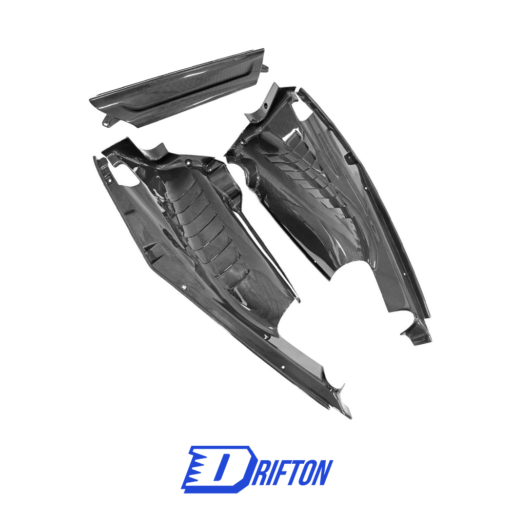 Dry Carbon Fiber Engine Bay Panels Set For Ferrari F8 Tributo 2019-2022