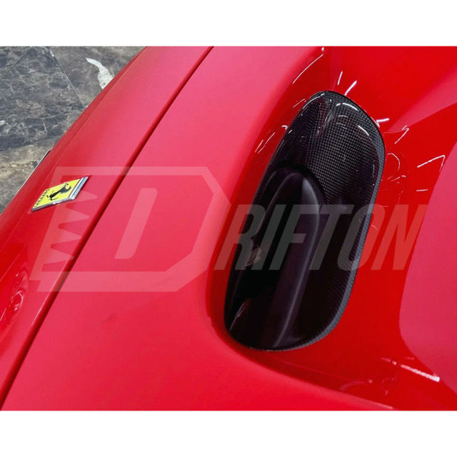OEM Style Dry Carbon Fiber Hood Air Vents Trim For Ferrari F8 Tributo Spider 2019-2022