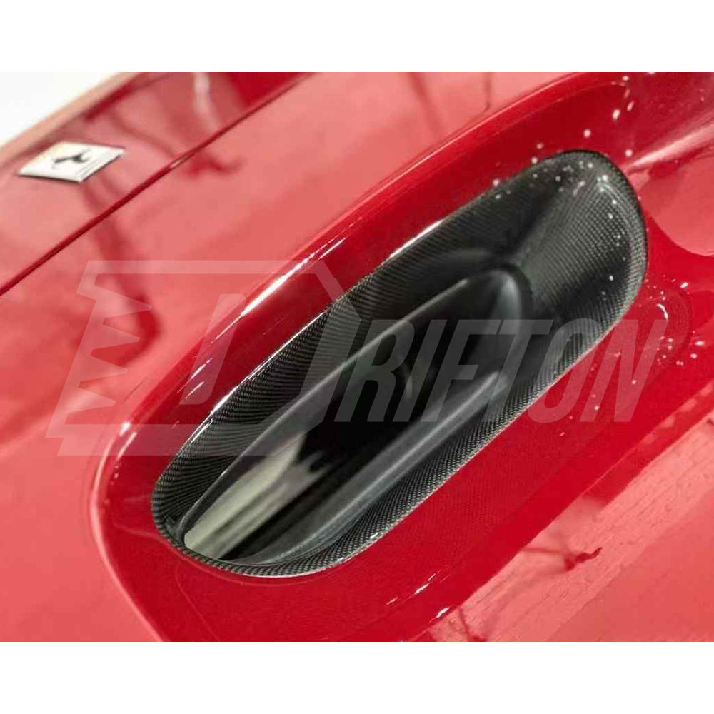 OEM Style Dry Carbon Fiber Hood Air Vents Trim For Ferrari F8 Tributo Spider 2019-2022