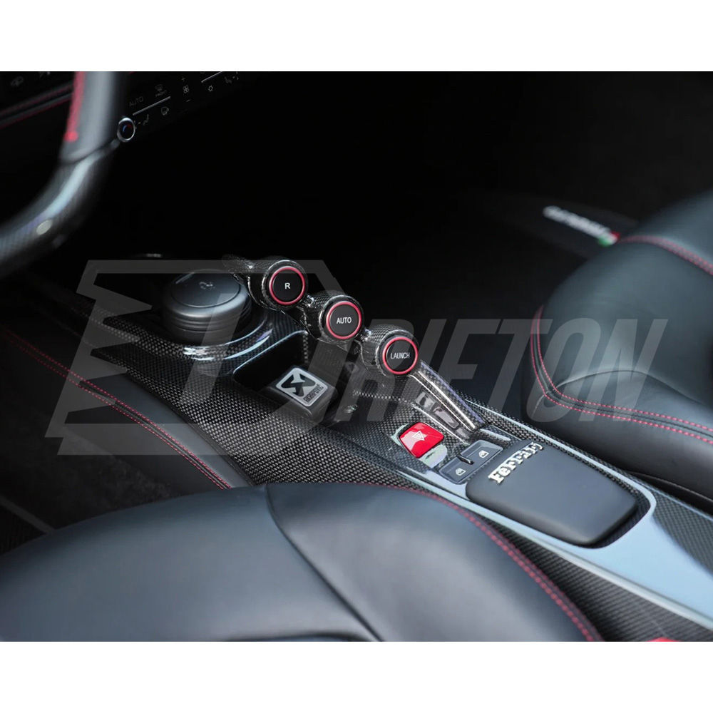 Pista Upgrade Dry Carbon Fiber Interiors Kit Center Console Bridge For Ferrari F8 Spider 2019-2022
