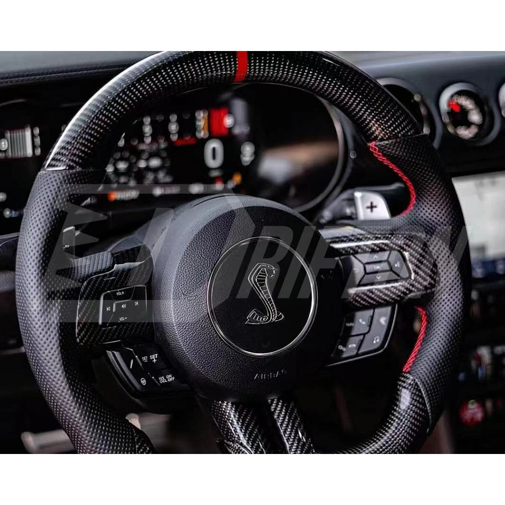 Customize Carbon Fiber Steering Wheel For Ford Mustang Gen6 S550.2 2018-2023