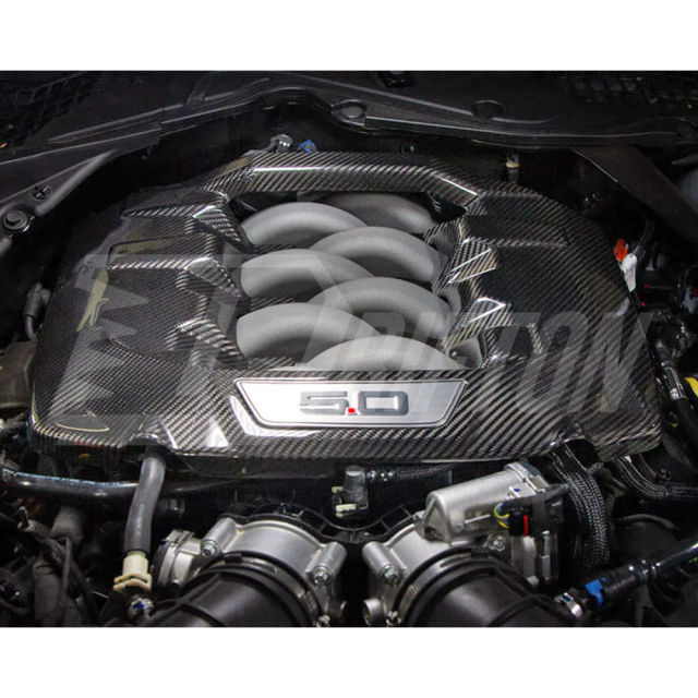 5.0L V8 Dry Carbon Fiber Engine Cover For Ford Mustang Gen7 S650 2024-On