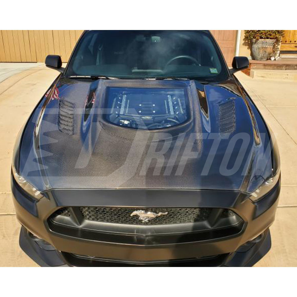 CMST V2 Transparent Style Carbon Fiber Hood For Ford Mustang Gen6 S550.1 2015-2017